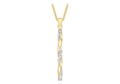 9K White and Yellow Gold Bar Pendant