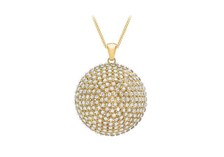 9ct Yellow Gold Cubic Zirconia Mesh Pendant