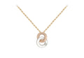 9K 3 Colour Gold Cubic Zirconia Interlocking Ring Necklace