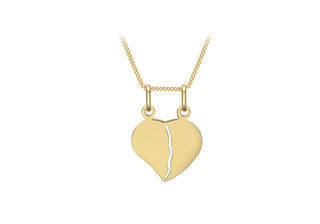 9ct Yellow Gold Split Heart Pendant