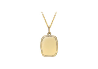 9K Yellow Gold Flat Rope Edged Tag