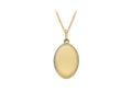 9K Yellow Gold Rope-Edge Oval Pendant