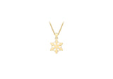 9ct Yellow Gold Snowflake Pendant
