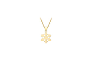 9ct Yellow Gold Snowflake Pendant