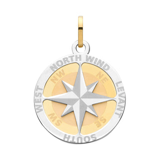 9ct Yellow Gold Compass Large Pendant