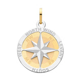 9ct Yellow Gold Compass Large Pendant