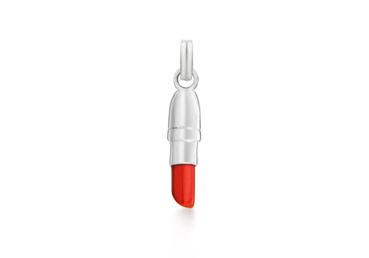 Sterling Silver Red Lipstick Pendant