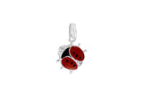 Sterling Silver Red Lady Bug Pendent Charm