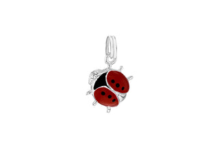 Sterling Silver Red Lady Bug Pendent Charm