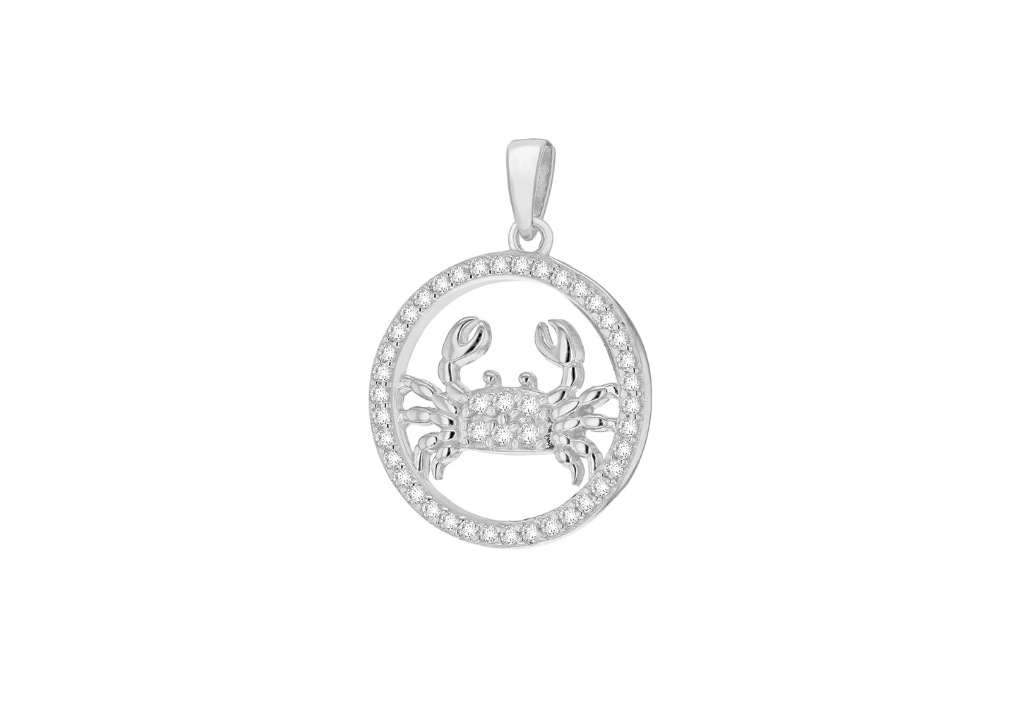Sterling Silver Cancer Cubic Zirconia Pendent