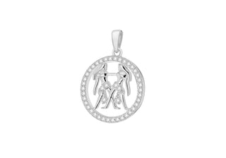 Sterling Silver Gemini Cubic Zirconia Pendent