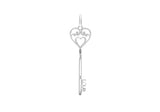 Sterling Silver Heart Love Key Pendent
