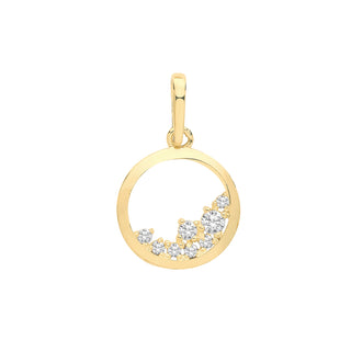 9ct Yellow Gold Cubic Zirconia Circle Pendant