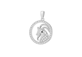 Sterling Silver Aries Cubic Zirconia Pendent