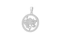 Sterling Silver Taurus Cubic Zirconia Pendent