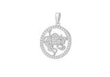 Sterling Silver Taurus Cubic Zirconia Pendent