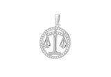 Sterling Silver Libra Cubic Zirconia Pendent