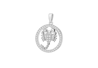 Sterling Silver Scorpio Cubic Zirconia Pendent