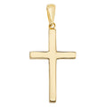 9K Yellow Gold 39mm Plain Cross Pendant