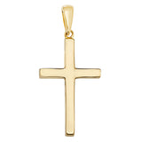 9K Yellow Gold 39mm Plain Cross Pendant