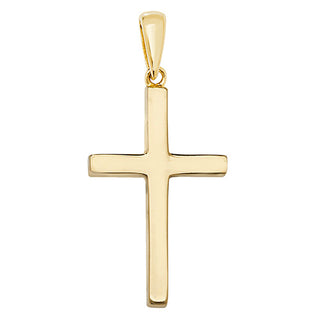 9K Yellow Gold 39mm Plain Cross Pendant