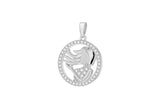 Sterling Silver Cubic Zirconia Set Virgo Pendant