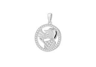 Sterling Silver Cubic Zirconia Set Virgo Pendant