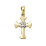 9K Yellow Gold Flared Cross Pendant