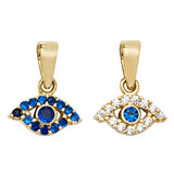 9K Yellow Gold Cubic Zirconia Evil Eye Pendant