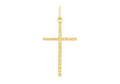 9K Yellow Gold Diamond Cut Slim Cross Pendant