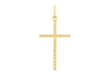 9K Yellow Gold Diamond Cut Slim Cross Pendant