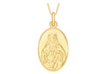9ct Yellow Gold Jesus Sacred Heart Medal Pendant