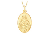 9ct Yellow Gold Jesus Sacred Heart Medal Pendant