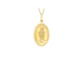 9K Yellow Gold 'Holy Mary' Oval Reversible Pendant