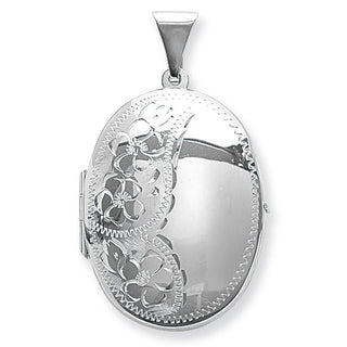 Sterling Silver Oval Patterned Locket