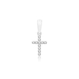 9ct White Gold CZ Small Cross Pendant