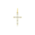 9K Yellow Gold Cubic Zirconia Cross Pendant