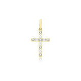9K Yellow Gold Cubic Zirconia Cross Pendant