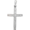 9ct White Gold CZ Cross Pendant