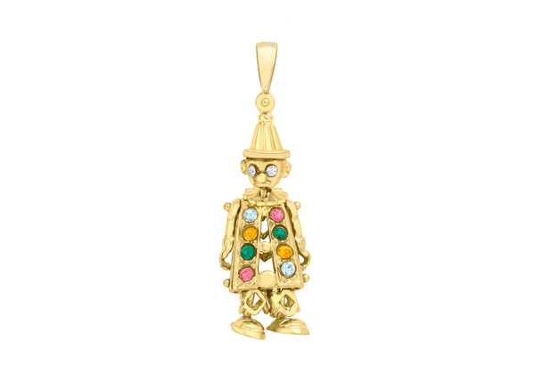 9K Yellow Gold 'Moving Clown' Pendant