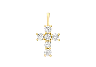 9K Yellow Gold Cubic Zirconia Cross Pendant