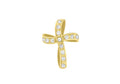 9ct Yellow Gold Twisted CZ Cross Pendant