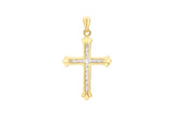 9K Yellow Gold Cubic Zirconia Cross Pendant