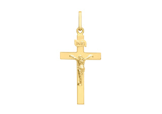 9K Yellow Gold Polished Crucifix Pendant