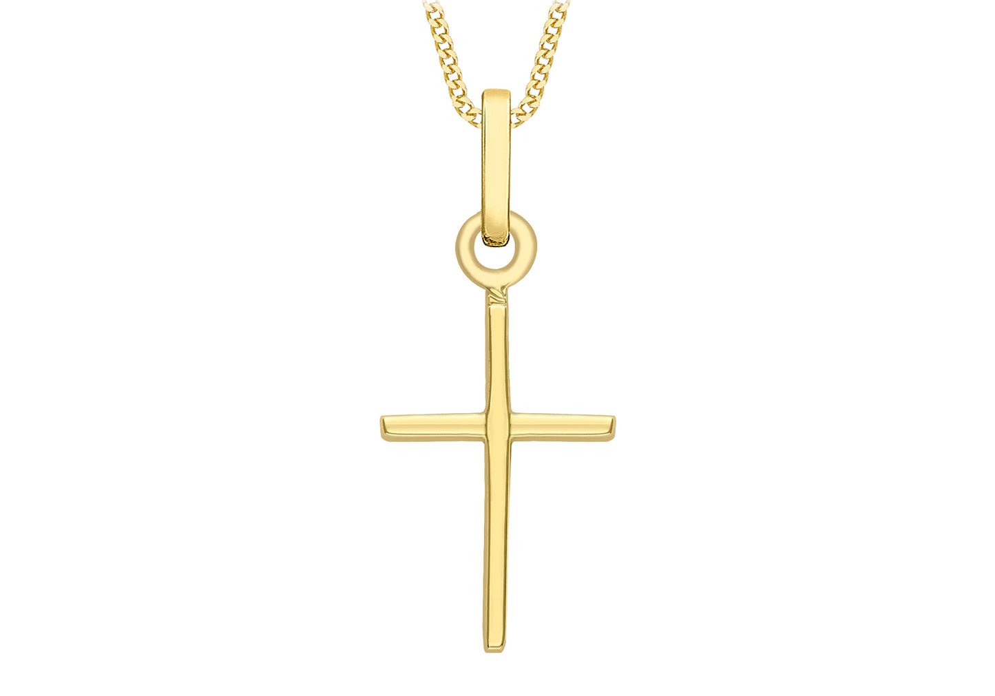 9K Yellow Gold Dainty Cross Pendant