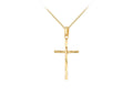 9K Yellow Gold Diamond Cut Cross Pendant