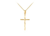 9K Yellow Gold Diamond Cut Cross Pendant