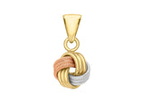 9K 3-Colour Gold 4-Way Triple-Knot Pendant