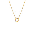 14ct Yellow Gold Diamond Flower Necklace