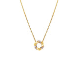 14ct Yellow Gold Diamond Flower Necklace
